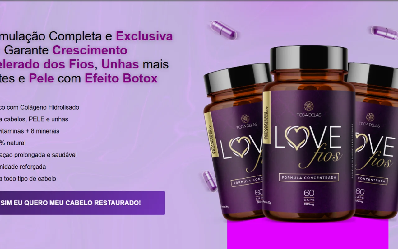 Página de vendas de suplemento capilar