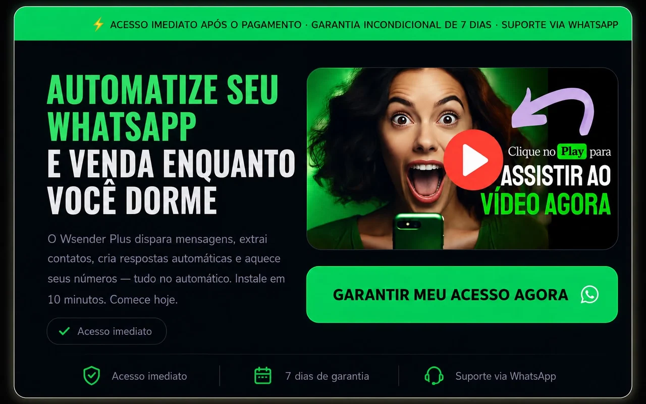 Página de automação de WhatsApp